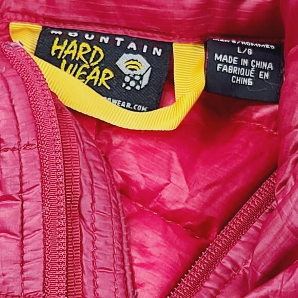 Mountain Hardwear Men's Red 800 Down Long Sleeve Padded Puffer Jacket Size L - Picture 7 of 12